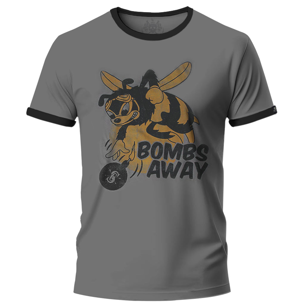 T SHIRT MEN RINGER Bombs Away