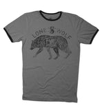 T SHIRT MEN RINGER Lone Wolf