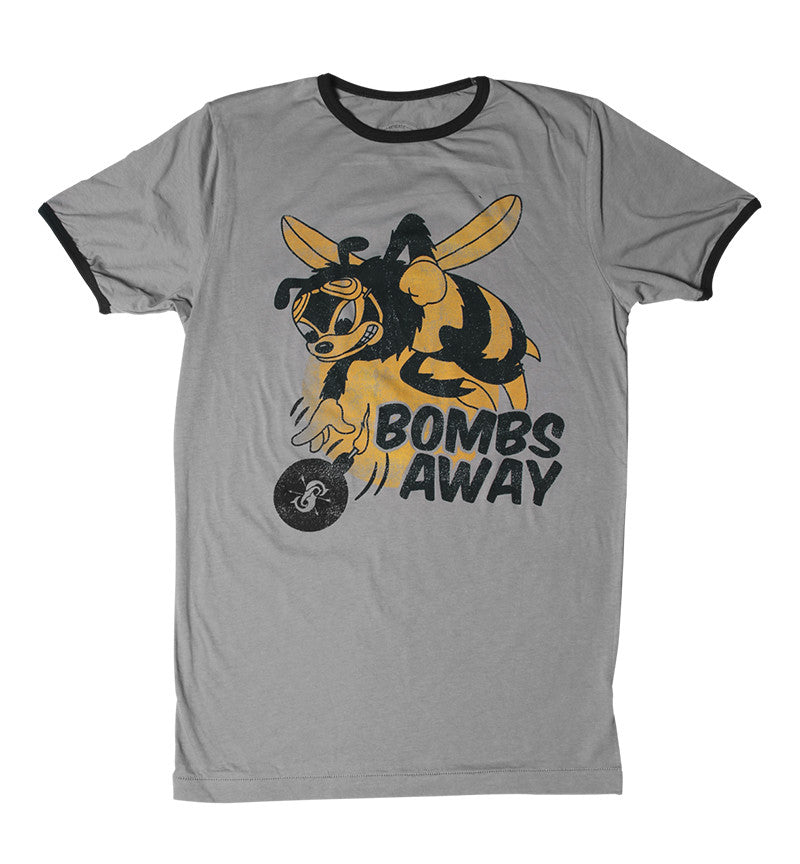 T SHIRT MEN RINGER Bombs Away